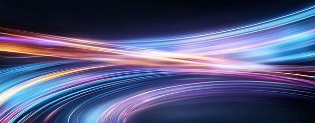 Poster - A vibrant and dynamic background featuring colorful light trails that blend seamlessly in an abstract arrangement, evoking a sense of motion and energy, perfect for creative projec