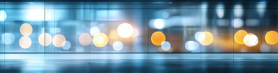 Poster - A vibrant and modern abstract image showcasing blurred lights and reflections from a cityscape. The interplay of colors and shapes evokes a sense of urban energy and movement.