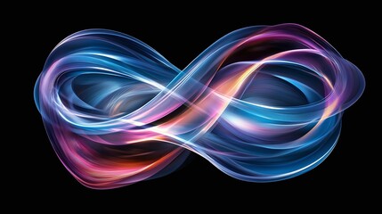 Poster - A vibrant, abstract design featuring flowing waves of blue, pink, and purple light against a black background, symbolizing creativity, energy, and endless possibilities.