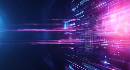 Poster - A vibrant digital background featuring accelerating lines and glowing neon hues