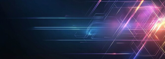 Poster - Abstract background featuring dynamic lines and glowing geometric shapes. Ideal for technology, design, or modern art projects that require a vibrant touch.