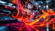© MyStockz - Dynamic Printing Press in Action with Vivid Ink Flow