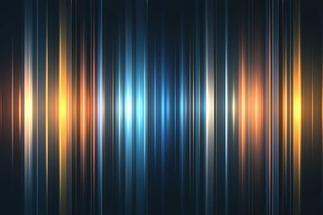 Poster - An abstract digital design featuring vibrant vertical stripes in shades of blue, orange, and gold, creating a mesmerizing effect that evokes energy and movement.