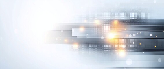 Poster - An abstract image showcasing dynamic light trails against a soft gradient background, symbolizing speed and innovation in the tech industry. Perfect for modern design projects.