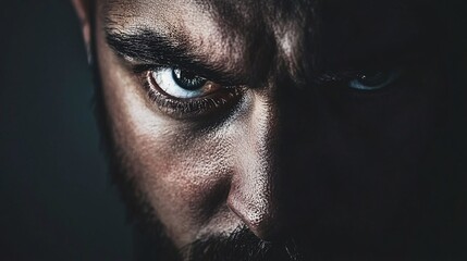 Poster - a close-up portrait of a mysterious man with dramatic shadows, ultra-hd