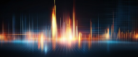 Poster - An abstract representation of sound waves with vibrant colors and dynamic patterns. This visually striking image captures the essence of modern audio technology and innovation.