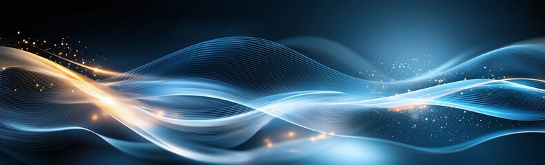 Poster - An abstract wave design featuring smooth gradients and subtle sparkles. Ideal for backgrounds, wallpapers, and modern designs, this image conveys motion and fluidity.