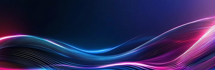 Poster - Dynamic abstract background featuring vibrant waves of blue and pink light