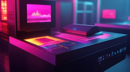 Poster - Futuristic Digital Printing System Interface Design