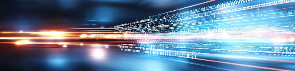 Aufkleber - Dynamic abstract background showcasing vibrant light trails symbolizing speed, innovation, and technology in motion. Perfect for themes of digital progress and futuristic concepts.