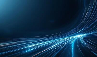 Poster - futuristic abstract background featuring glowing blue lines and light trails. ideal for topics relat