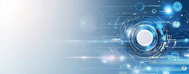 Poster - Futuristic technology abstract background with glowing lines and shapes, showcasing innovation and advanced digital concepts. Perfect for technology themes and modern design.
