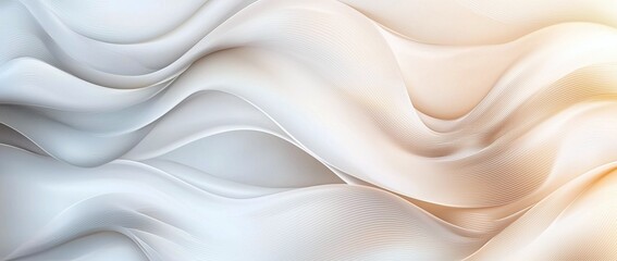 Poster - Soft and elegant fabric waves create a serene and peaceful atmosphere, perfect for backgrounds in design projects. The gentle colors blend harmoniously to evoke tranquility.