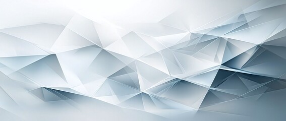 Poster - This image features a captivating abstract composition of light blue and white geometric shapes, creating a sense of depth and movement that is perfect for modern design projects.