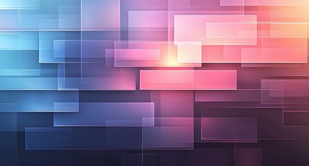 Poster - This image features an abstract composition of colorful geometric shapes. The vibrant blend of pink, blue, and purple colors creates a modern and visually appealing design.