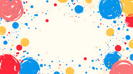 Poster - Colorful splatter design with empty center for text or images