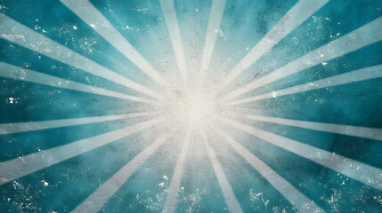 Poster - Radiant burst of light with soft blue background and textured rays