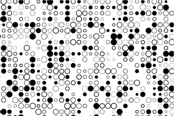 Fototapete - Geometric pattern combining missing circles and black accents