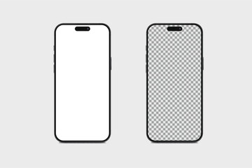 Canvas Print - 3d smartphone digital device mockup with blank screen isolated on background. realistic, high qualit