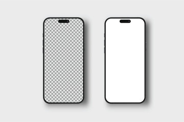 Canvas Print - 3d smartphone digital device mockup with blank screen isolated on background. realistic, high qualit