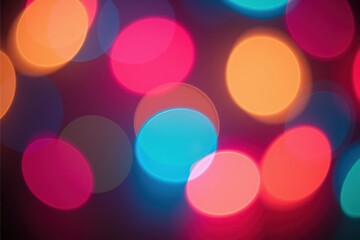 Canvas Print - an abstract display of multicolored bokeh lights in vivid hues, creating a soft, dreamlike atmospher