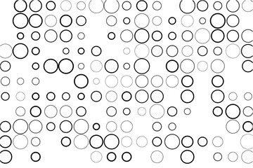 Poster - Abstract grid with randomly missing circles on white