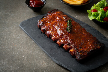 Wall Mural - grilled and barbecue ribs pork