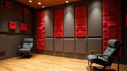 Poster - Acoustic Panel. Room is empty and has chair and chair in it