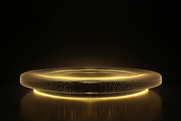 Aufkleber - Modern light display showcasing intricate wire design against a dark background with soft illumination in a contemporary setting. Generative AI
