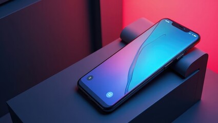 Poster - Privacy Phone Screen Protector. Phone is sitting on stand on table