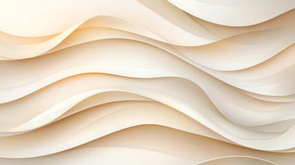 Poster - Soft beige waves create calming abstract background, perfect for design projects. gentle curves and layers evoke sense of tranquility and elegance