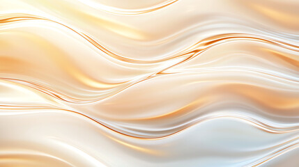 Poster - Smooth, flowing waves of beige and cream create serene background, evoking sense of calm and tranquility. Ideal for various design projects