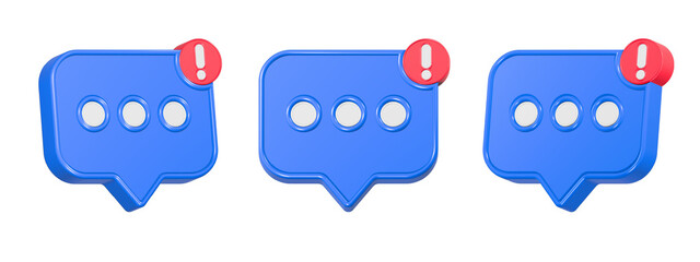 Poster - message notif alert 3d rendering 