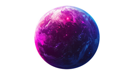 Wall Mural - Purple fantastic planet isolated on transparent background 