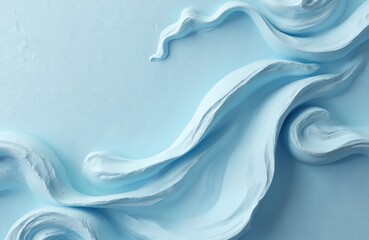 Aufkleber - Decorative light blue painted wall background. Beautiful abstract stucco texture for design. Interior light paint design with venetian plaster waves. Solid color, modern stylish surface, room decor.