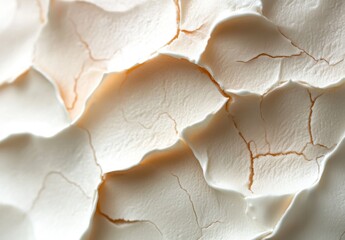 Poster - Intricate Textured Surface of Dry Cracked White Paint in Soft Natural Light Creating a Beautiful Abstract Background for Artistic Use