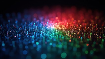 Poster - Quant. Colorful lights are shining brightly on black background