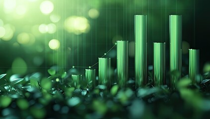 Poster - Green Growth Chart Among Lush Plants