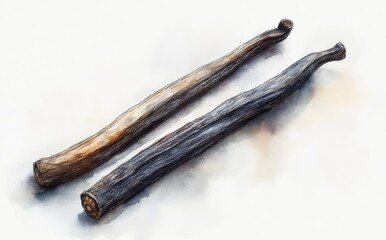 Poster - Natural wooden sticks with varying textures and colors, depicting the beauty of organic materials and their unique characteristics for artistic use