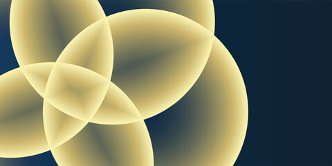 Poster - Abstract Background, Header or Banner Design with Large Golden and Gray Intersecting Globes, Bubbles Pattern - Multi Purpose Creative Wide Scale Template for Web in Editable Vector Format