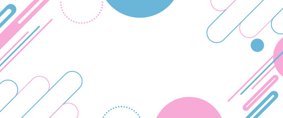 Wall Mural - Abstract minimal blue and pink shape line background