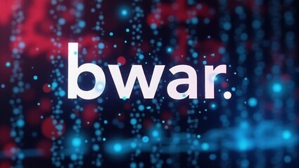 Bwar. Blue red digital code background with bwar text cybersecurity pr