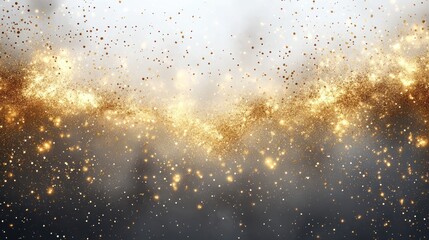 Wall Mural - Golden glitter and smoke effect background.