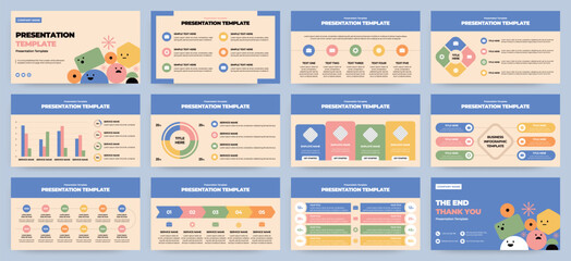 Wall Mural - modern presentation slide templates. infographic elements template set for web, print, annual report