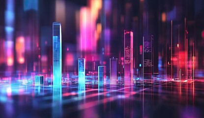 Poster - Neon Cityscape Digital Art