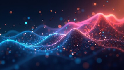 Poster - Sota Models. Abstract image of mountain with blue and pink wave