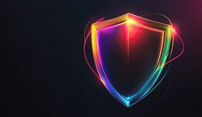 Aufkleber - Glowing Shield, Abstract Digital Art