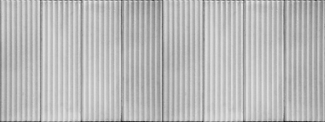 Poster - Bright gray grey white 3d grunge abstract corrugated striped, concrete cement stone stripes lines tile slips wall texture backgroun, seamless pattern