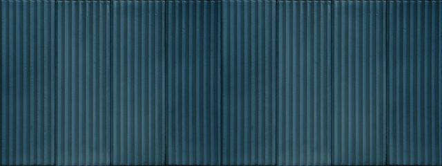 Poster - glazed glossy blue turquoise 3d grunge abstract concrete cement stone tile stripes wall texture background, seamless pattern
