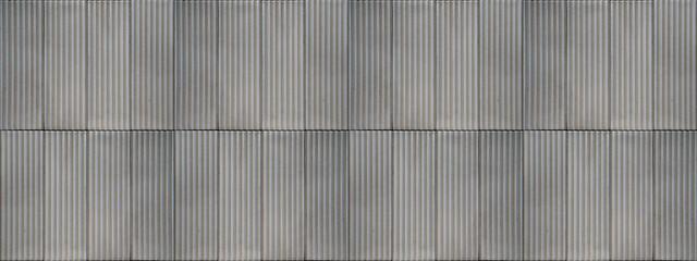 Poster - Bright gray grey white 3d grunge abstract corrugated striped, concrete cement stone stripes lines tile slips wall texture backgroun, seamless pattern